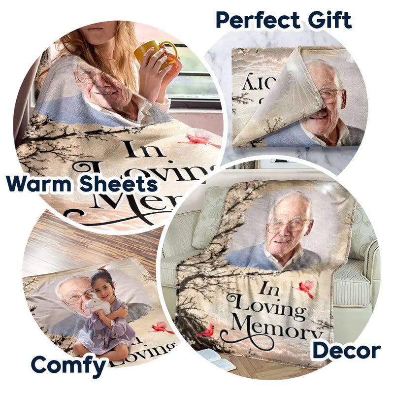 Memorial Loved One,Christmas,Custom Photo,Sympathetic,Family,Memorial,Upload Full Photo - Custom Photo Memorial Loved One I'm Always With You - Personalized Fleece Blanket, Sherpa Blanket