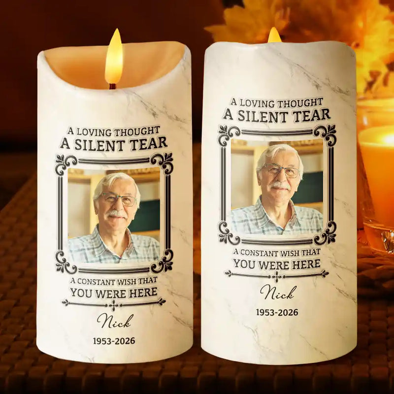 Memorial Loved One,Christmas,Custom Photo,Sympathetic,Family,Memorial,Upload Full Photo - Custom Photo Memorial I'm Always With You - Personalized Flameless LED Candle