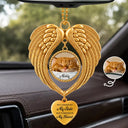 Sentimental,Christmas,Custom Photo,Pet Lovers,Memorial,Upload Full Photo - Custom Photo Memorial Pet I Will Carry You With Me - Personalized Angel Wings Photo Ornament