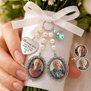Sentimental,Custom Photo,Family,Wedding,Upload Full Photo - Custom Photo Missing You As I Walk Down The Aisle - Personalized Photo Bouquet Charm
