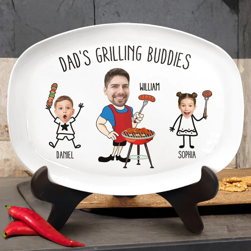 Custom Photo Papa's Grilling Plate - Personalized Plate