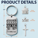 Art Design,Christmas,Proud,Gift For Couples,Photo - Pencil Sketch - Remove BG (For Landscape) - Custom Photo Pencil Sketch New Home New Beginnings New Memories - Personalized Stainless Steel Keychain