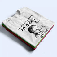 Custom Photo,New Dad,New Mom,New baby,Gift For Father,Photo - Pencil Sketch,Adorable - Custom Photo Pencil Sketch The Day You Became My Mom Dad - Personalized T Shirt