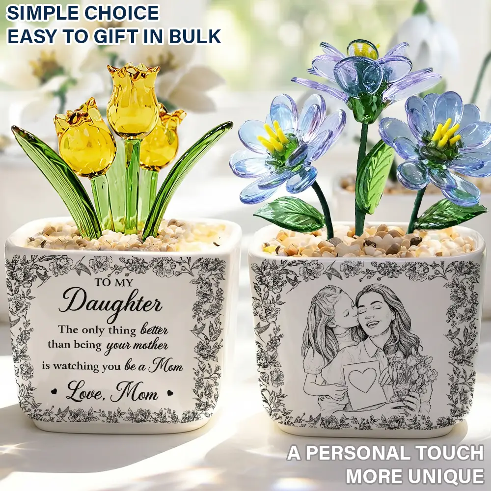 Custom Photo Pencil Sketch The Only Thing Better Than Being Your Mother - Personalized Glass Flower Plant Pot