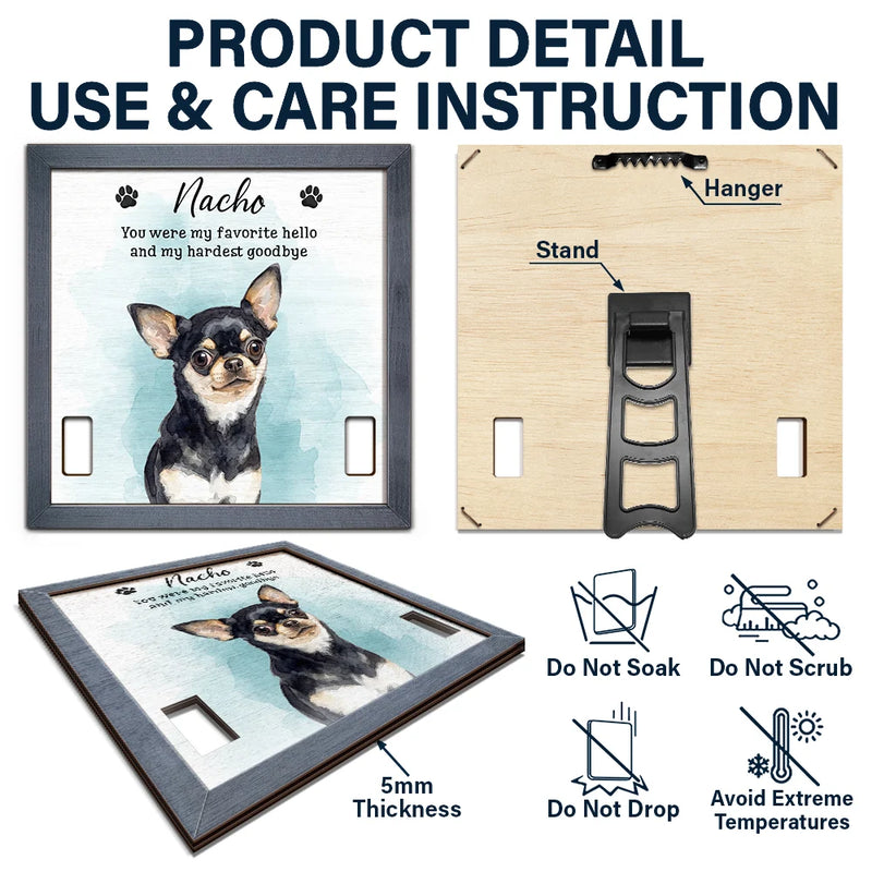 Top Market, Art Design, Sentimental, Pet Lovers, Memorial, Photo - Watercolor - Remove BG - Custom Photo Realistic Watercolor Art Dog Cat If Love Alone Could Have Kept You Here - Personalized Pet Loss Sign, Collar Frame