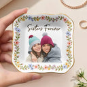 Art Design,Gift For Bestie,Photo - Semi Realistic Portrait,Happy - Custom Photo Semi Realistic Portrait Besties Forever - Personalized Ring Dish