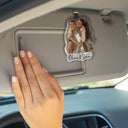 Custom Photo Semi Realistic Portrait Family Couple Pet Lovers Portrait - Personalized Custom Shaped Acrylic Car Visor Clip