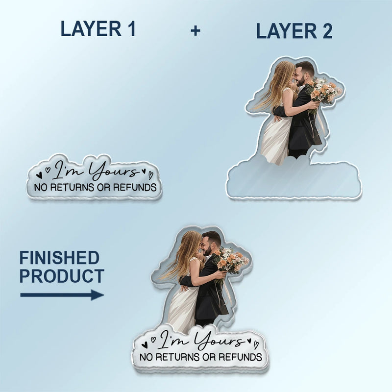 Custom Photo Semi Realistic Portrait Family Couple Pet Lovers Portrait - Personalized Custom Shaped Acrylic Car Visor Clip
