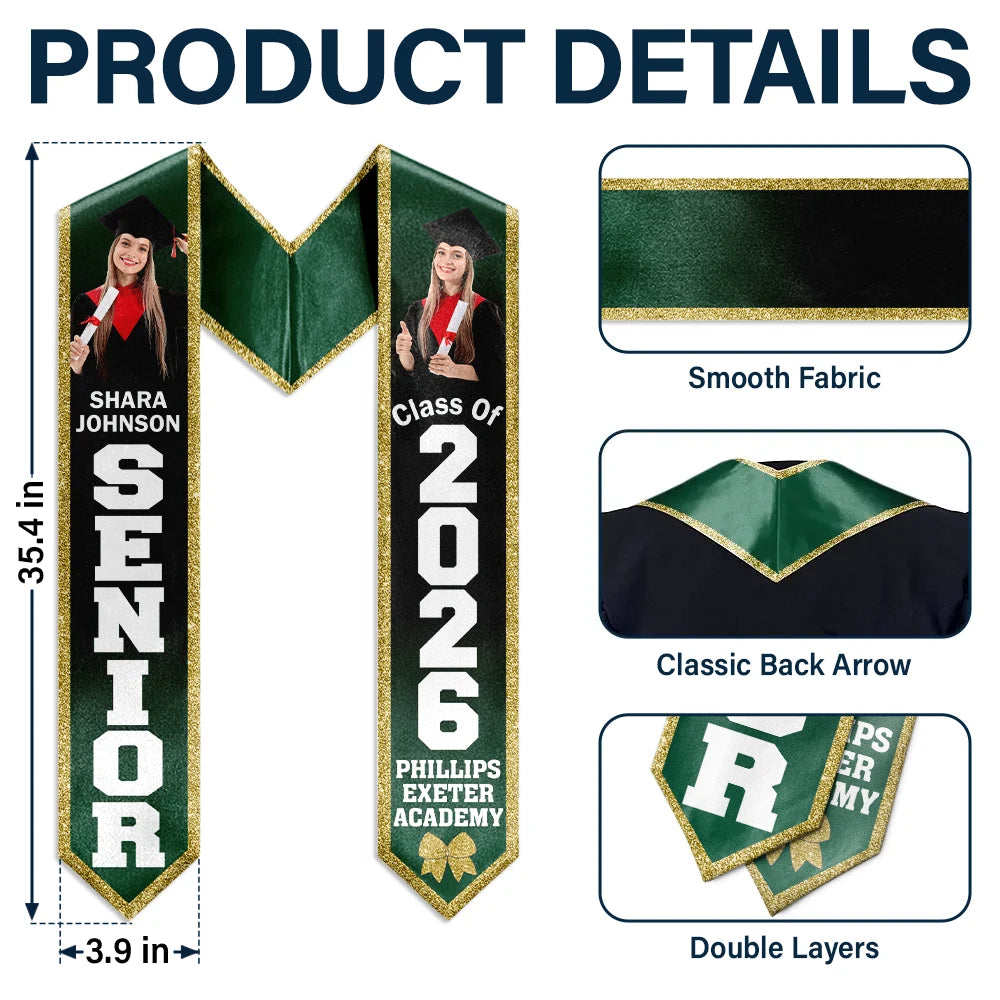 Custom Photo Senior Graduation - Personalized Stoles