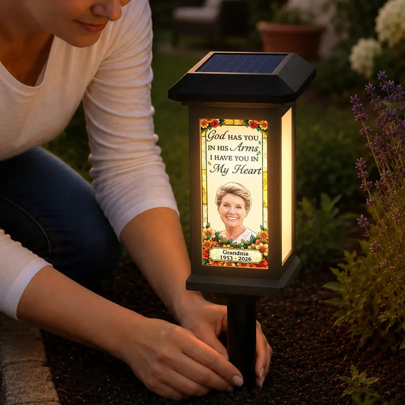 Art Design,Memorial Loved One,Christmas,Sympathetic,Family,Memorial,Photo - Stained Glass - Custom Photo Stained Glass Not A Day Goes By That You Are Not Missed - Personalized Solar Garden Light