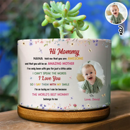 New Mom,Love,Gift For Mother,Photo,Sentimental - Custom Photo The World's Best Mommy Belongs To Me - Personalized Ceramic Plant Pot