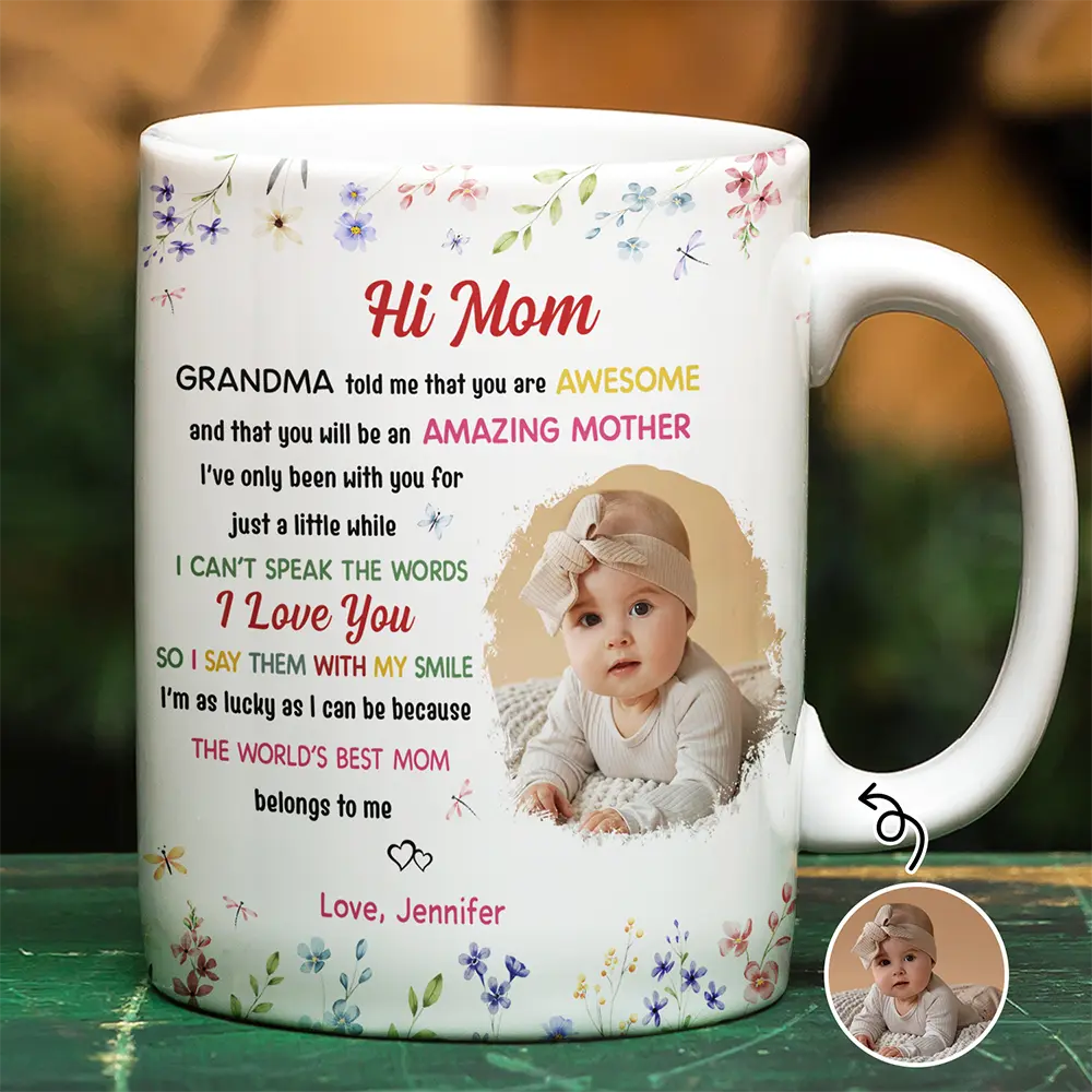 New Mom,Love,Gift For Mother,Photo - Custom Photo The World's Best Mommy Belongs To Me - Personalized White Edge-to-Edge Mug