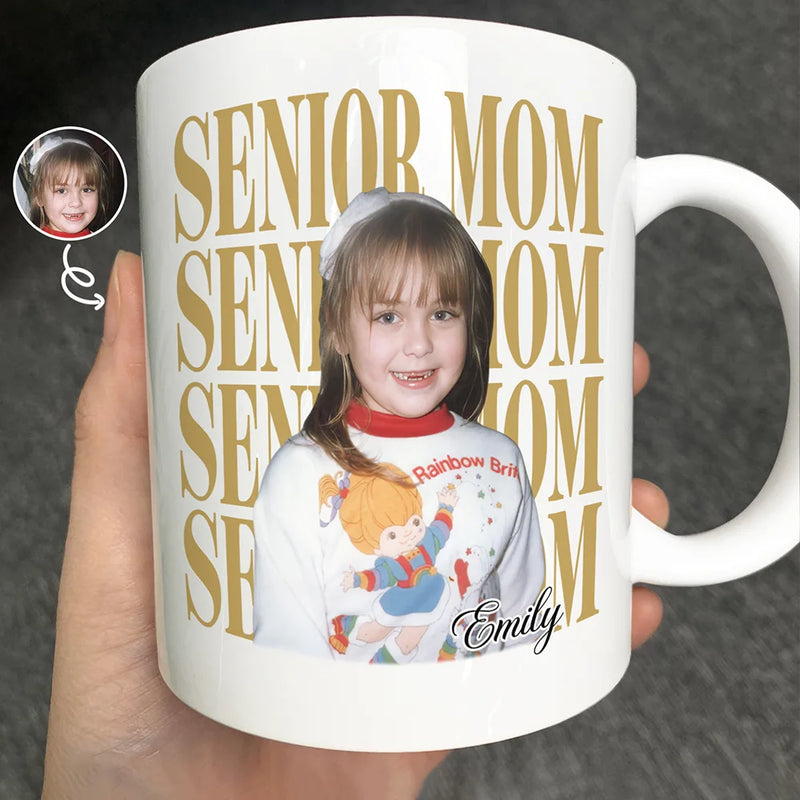 Photo,Gift For Mother,Gift For Father,Gift For Women,Gift For Men,Graduation,Happy - Custom Photo Vintage Senior Family - Personalized Mug