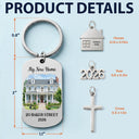 Art Design,Christmas,Proud,Gift For Couples,Photo - Watercolor - With BG - Custom Photo Watercolor Painting Our First Home Together Gift For Husband And Wife - Personalized Stainless Steel Keychain