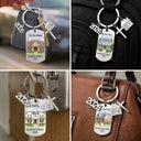Art Design,Christmas,Proud,Gift For Couples,Photo - Watercolor - With BG - Custom Photo Watercolor Painting Our First Home Together Gift For Husband And Wife - Personalized Stainless Steel Keychain