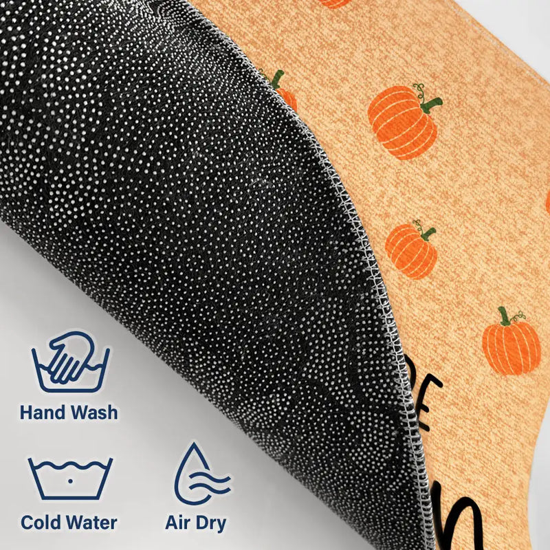 Custom Photo Watercolor Pet With Autumn Accessories Hey There Pumpkin - Personalized Doormat