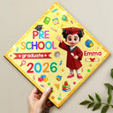Graduation,Gift For Grandkids,Gift For Kids,Happy - Cute Graduation Kid Kindergarten Preschool - Personalized Graduation Cap Topper