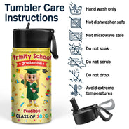 Graduation,Gift For Grandkids,Gift For Kids,Happy,Vector - Cute Graduation Kid Kindergarten Preschool - Personalized Kids Water Bottle