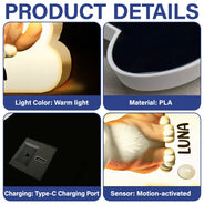 Pet Lovers,Playful,Vector - Cute 3D Effect Dog And Cat With Name - Personalized Motion Sensor Night Light