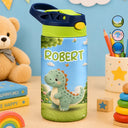 Playful,Back To School,Gift For Kids,Icon - Cute Animal Friends - Personalized Insulated Water Bottle With Straw