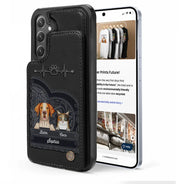 Pet Lovers,Dog Lovers,Cat Lovers - Cute Dogs And Cats Aesthetic Pattern - Personalized Leather Flip Wallet Phone Case
