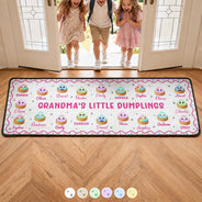 Gifts For Her,Sentimental,Christmas,Gift For Grandma,Icon - Grandma's Little Dumplings In Steamer Basket Gift For Grandma Grandparents Family - Personalized Runner Rug