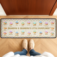 Gifts For Her,Sentimental,Christmas,Gift For Grandma,Icon - Grandma's Little Dumplings In Steamer Basket Gift For Grandma Grandparents Family - Personalized Runner Rug