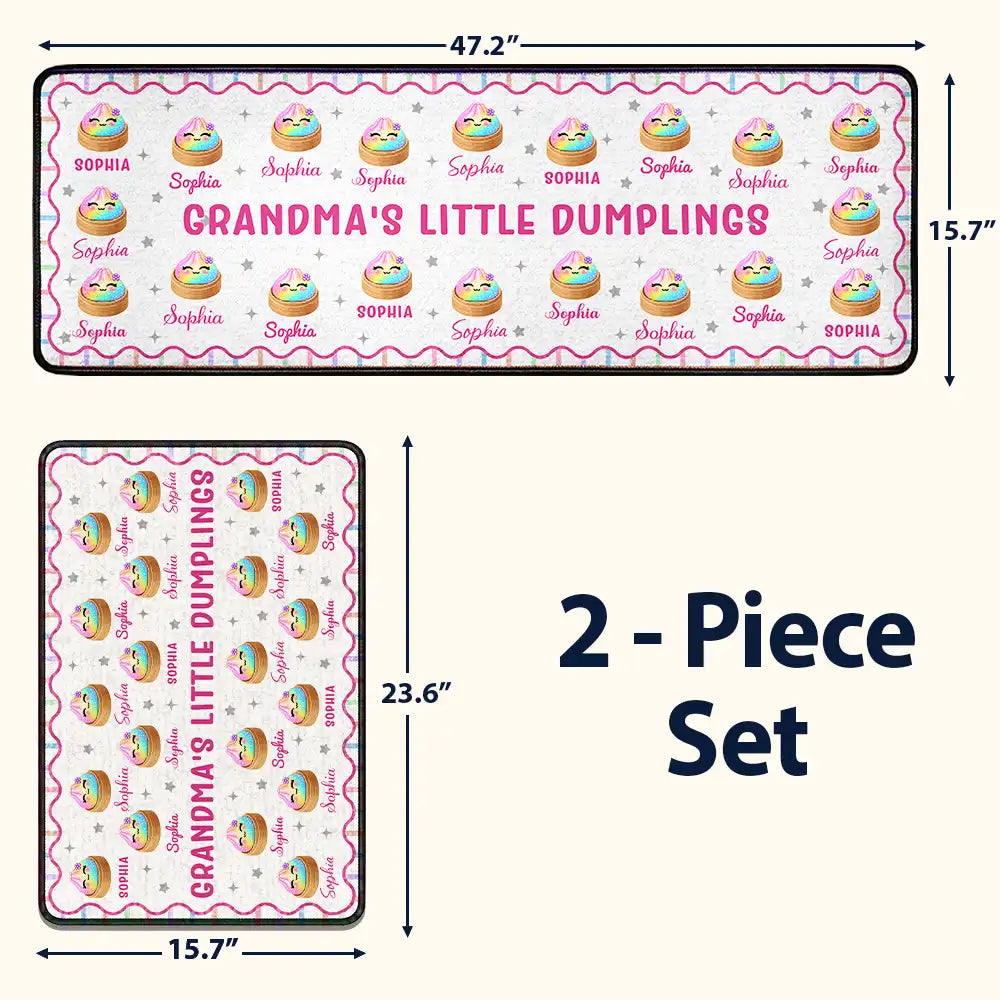 Gifts For Her,Sentimental,Christmas,Gift For Grandma,Icon - Grandma's Little Dumplings In Steamer Basket Gift For Grandma Grandparents Family - Personalized Runner Rug