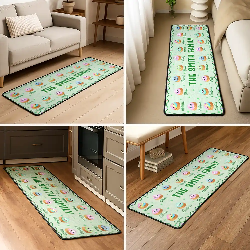 Gifts For Her,Sentimental,Christmas,Gift For Grandma,Icon - Grandma's Little Dumplings In Steamer Basket Gift For Grandma Grandparents Family - Personalized Runner Rug