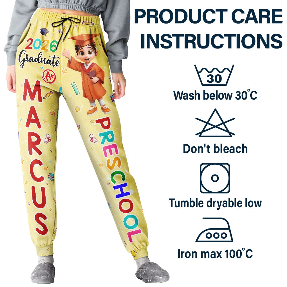 Graduation,Gift For Grandkids,Gift For Kids,Happy - Cute Graduation Kid Kindergarten Preschool - Personalized Pajama Pants
