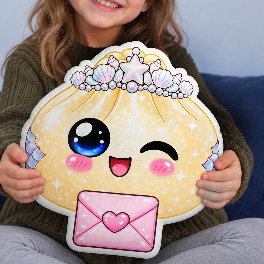 Playful, Christmas, Gift For Kids, Icon - Cute Squishy Dumpling Character Gift For Kids Daughter - Personalized Custom Shaped Pillow