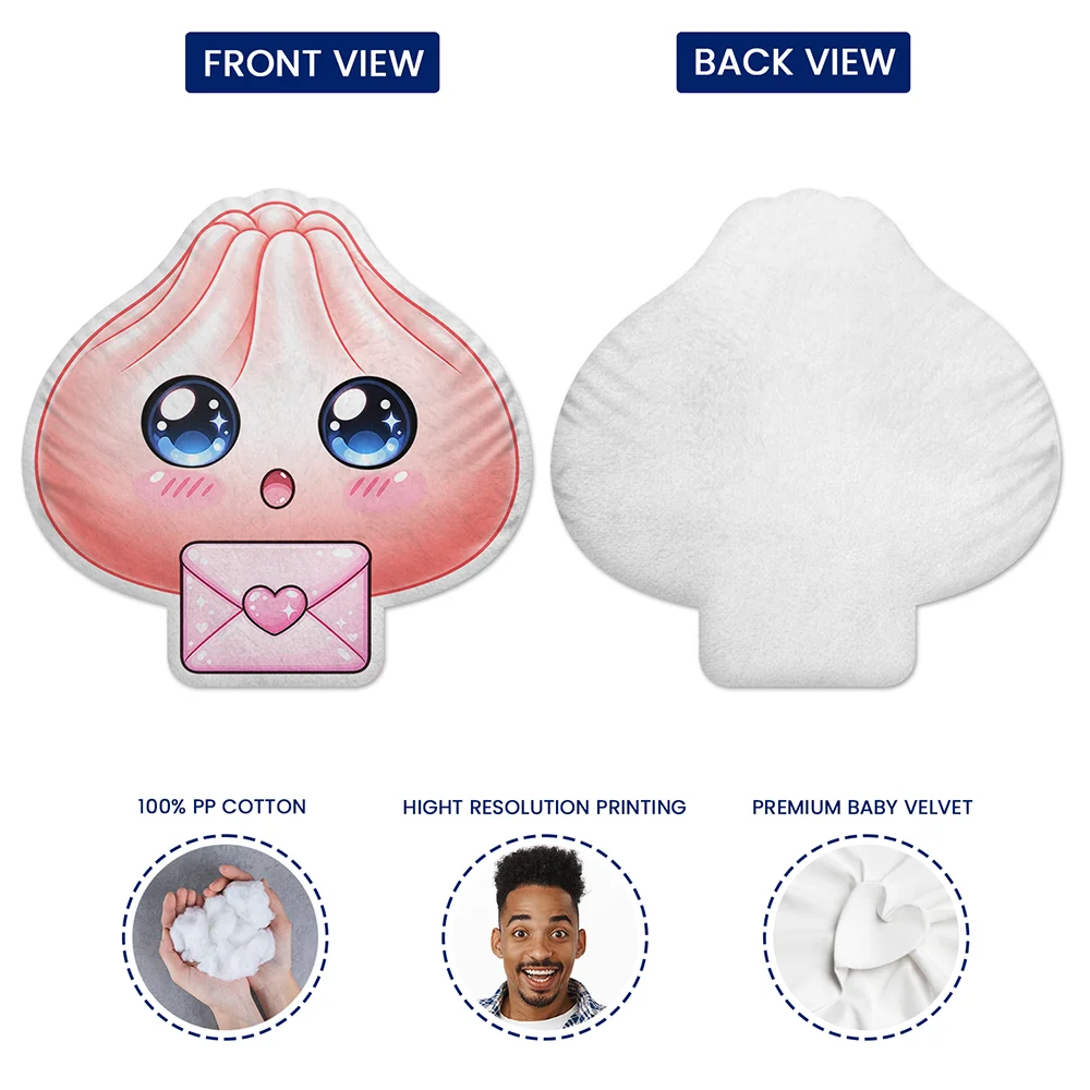 Playful, Christmas, Gift For Kids, Icon - Cute Squishy Dumpling Character Gift For Kids Daughter - Personalized Custom Shaped Pillow