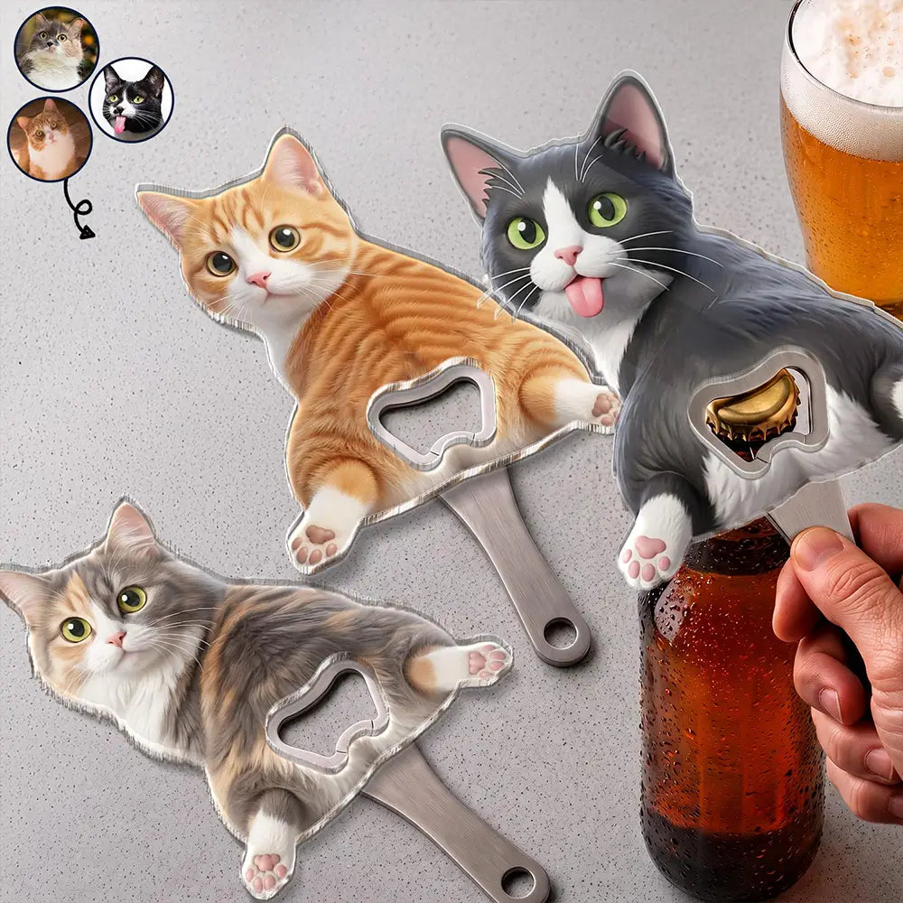 Art Design,Humorous,Pet Lovers,Photo - Squishy Pet Butt - Custom Photo Funny Dog Cat Pet - Personalized Custom Shaped Bottle Opener
