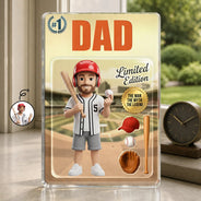 Gift For Husband,Gift For Yourself,Gift For Men,Gift For Father,Sport Dad,Dad's Hobby,Grandpa's Hobby,Baseball,Non-Eng,Photo - Toybox Figure,Playful - Custom Photo Toybox Figure Baseball Dad Grandpa Limited Edition - Personalized Custom Shaped Acrylic Plaque