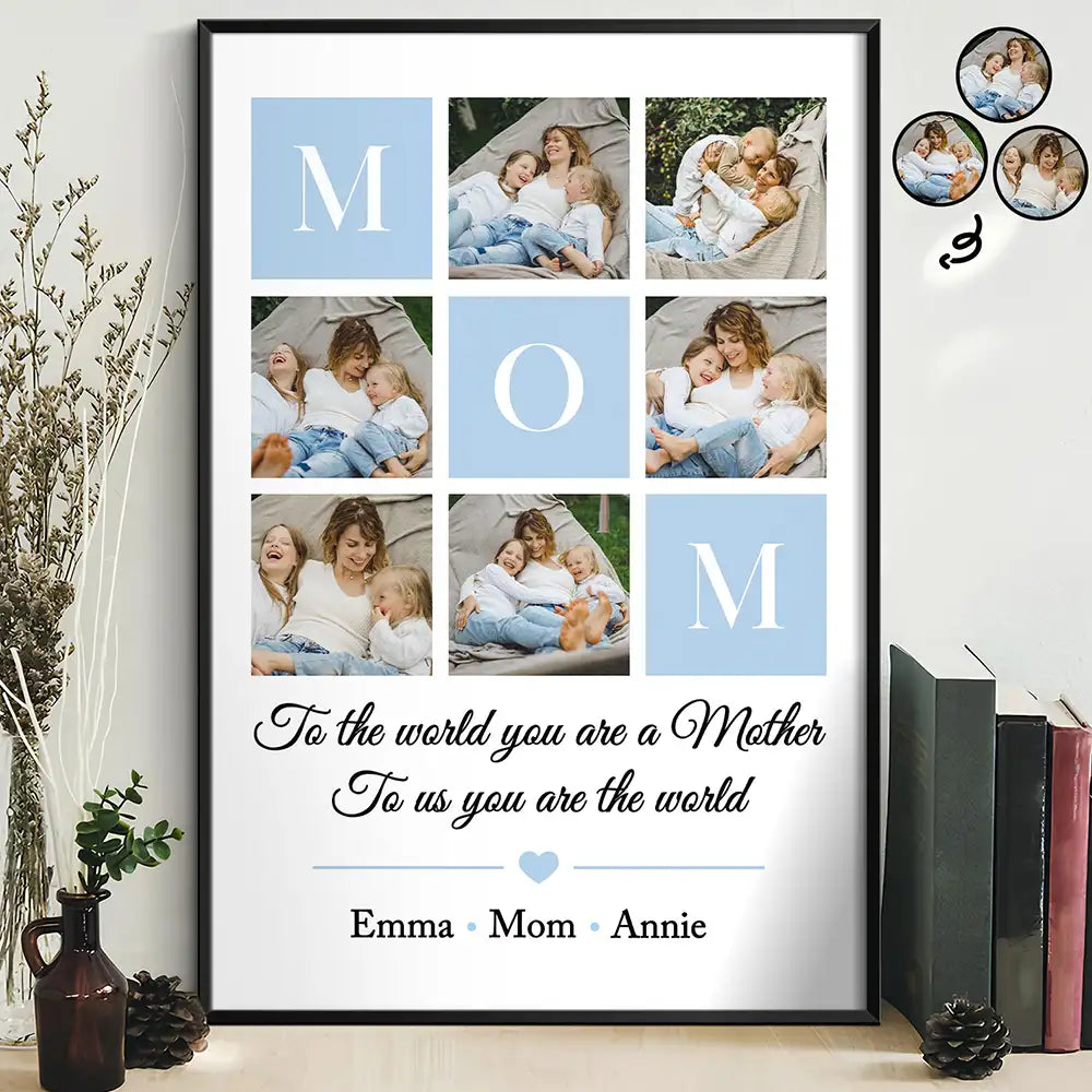 Custom Photo Mom To Us You Are The World - Personalized Poster