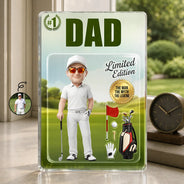 Gift For Husband,Gift For Yourself,Gift For Men,Gift For Father,Sport Dad,Dad's Hobby,Grandpa's Hobby,Golf,Non-Eng,Photo - Toybox Figure,Playful - Custom Photo Toybox Figure Golf Dad Grandpa Limited Edition - Personalized Custom Shaped Acrylic Plaque