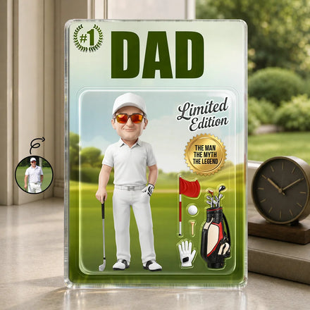 Custom Photo Toybox Figure Golf Dad Grandpa Limited Edition - Personalized Custom Shaped Acrylic Plaque