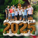 Custom Photo,Family,Gift For Grandparents,Parents,Gift For Kids,Happy,Christmas,Non-Eng - Custom Photo Christmas Family - Personalized Custom Shaped Wooden Ornament