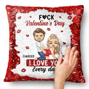 Gift For Couples,Old Couples,Gift For Husband,Gift For Wife,Gift For Boyfriend,Gift For Girlfriend,Love - Couple I Love You Every Day - Personalized Sequin Pillow, Mermaid Sequin Cushion Magic Reversible Throw Pillow