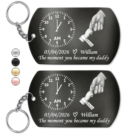 The Moment You Became My Dad - Personalized Aluminum Keychain