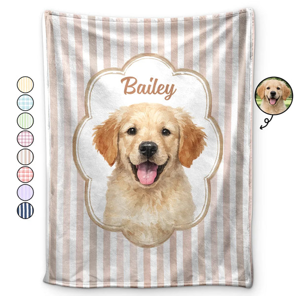 Happy, Dog Lovers, Pet Lovers, Cat Lovers - Custom Photo Realistic Watercolor Art Watercolor Dog Cat Pet Portrait Vintage - Personalized Fleece Blanket, Sherpa Blanket