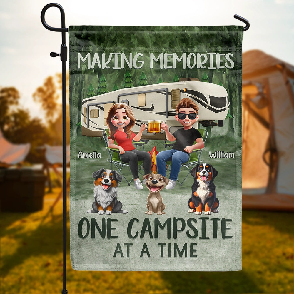 Making Memories One Campsite At A Time Dog - Personalized Flag