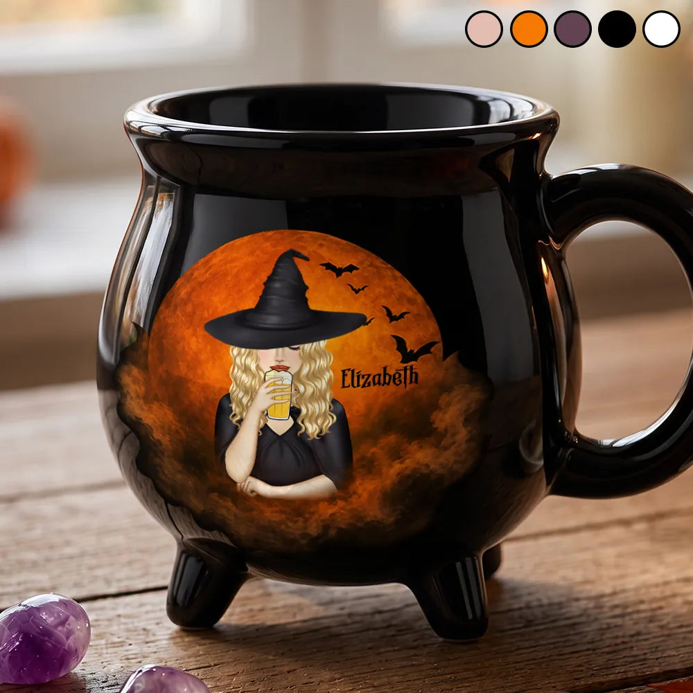 Playful,Halloween,Gift For Yourself,Vector - Witch Brew Halloween - Personalized Cauldron Mug