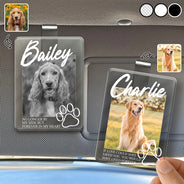 Custom Photo,Dynamic Photo,Memorial,Pet Lovers,Pet Memorial,Sentimental - Memorial Gift For Loss Of Pet - Personalized Custom Photo Forever Loved Acrylic Car Visor Clip