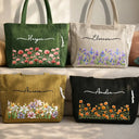 Blooms With Love - Personalized Corduroy Tote Bag