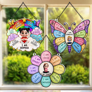 I Am Smart Kind Brave Butterfly - Personalized Window Hanging Suncatcher Ornament