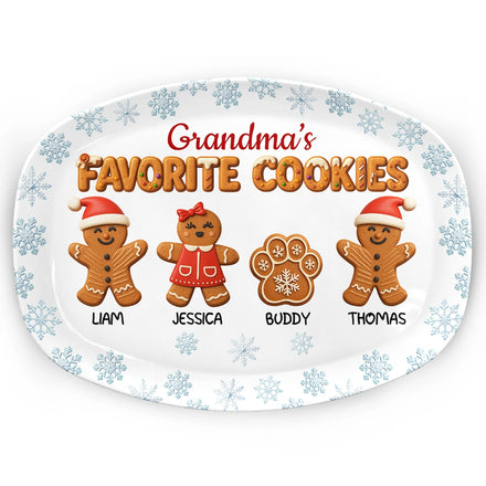 Grandma's Favorite Cookies 3D Effect - Personalized Plate