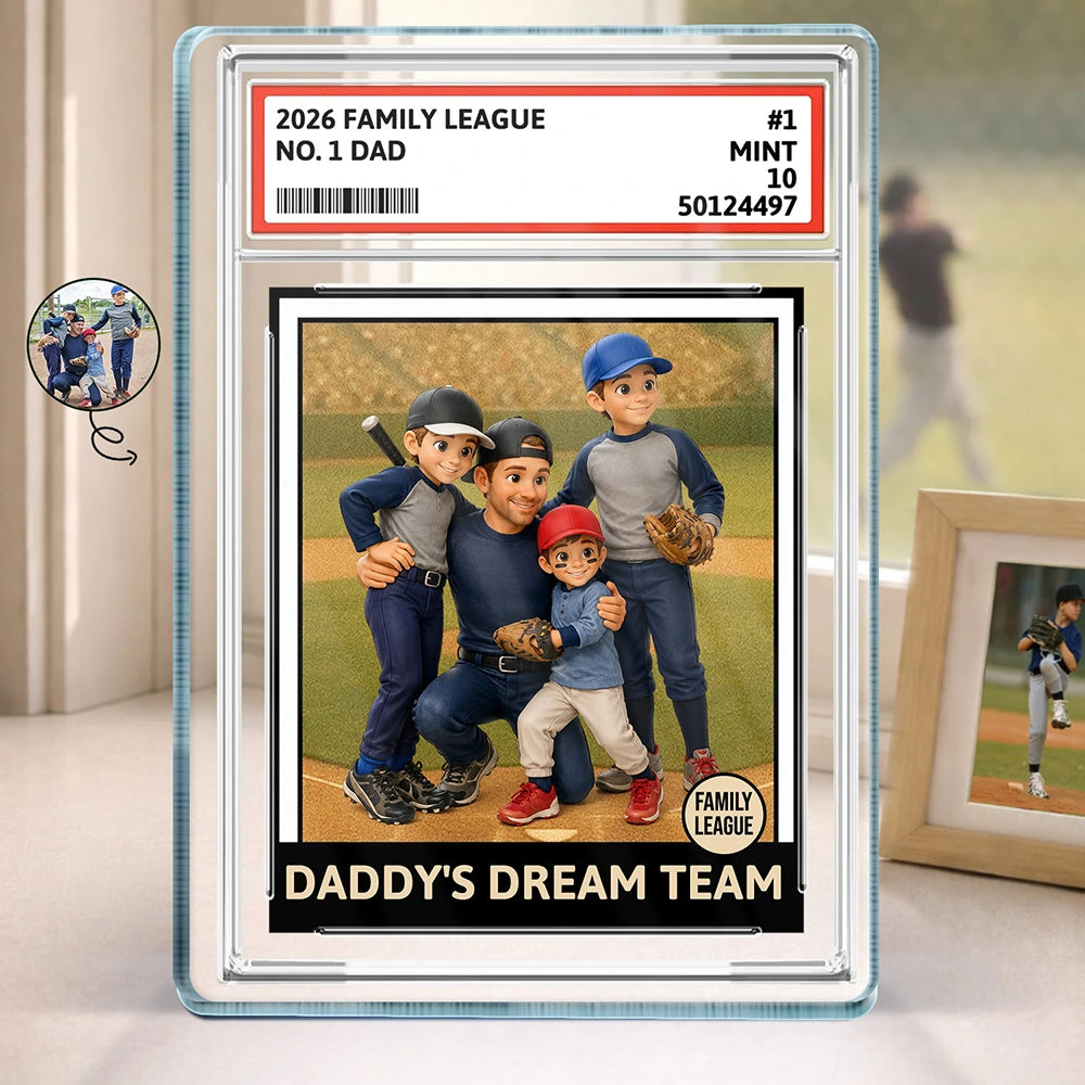 Gift For Husband,Gift For Yourself,Gift For Men,Gift For Father,Gift For Grandpa,Dad's Hobby,Grandpa's Hobby,Sport Dad,Baseball,Non-Eng,Photo - Toybox Figure,Playful - Custom Photo Toybox Figure Baseball Dream Team Family League Dad Grandpa - Personalized Custom Shaped Acrylic Plaque