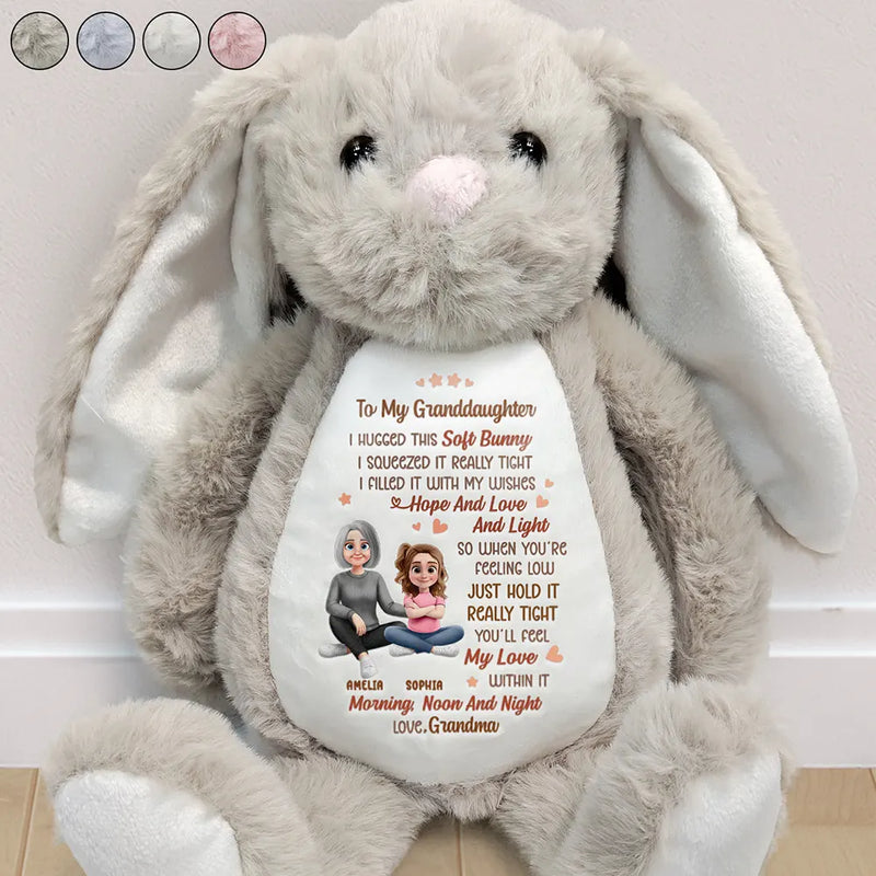 Gift For Grandma,Gift For Grandkids,Grandma,Grandkids,Love,Easter - I Filled It With My Wishes Grandmother Granddaughter 3D Effect - Personalized Soft Toy Bunny