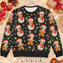 Christmas,Funny,Gift For Couples,Gift For Husband,Gift For Wife,Parents,Gift For Grandparents,Family,Gift For Sibling - Custom Photo Christmas Characters Funny Face - Personalized Unisex Ugly Sweater